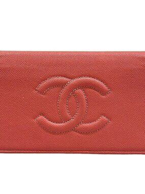 CHANEL - Pink Calfskin Long Wallet